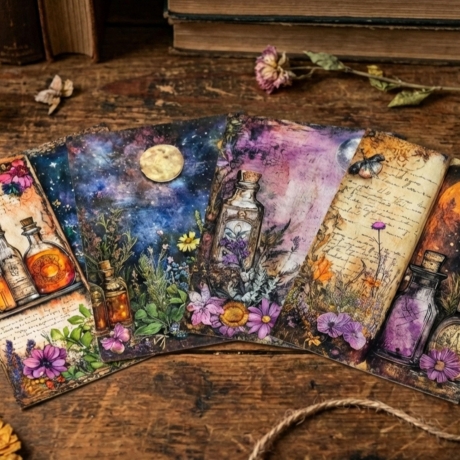 Magisches Kräuter Apotheke Postkarten Set - Elixier & Mond