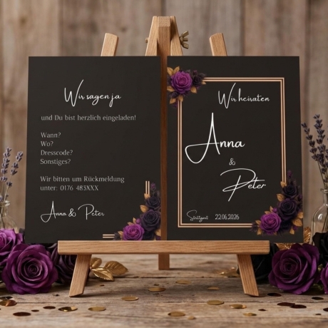 Hochzeitseinladung Canva Vorlage – 3 Motive– Save the Date