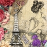 Paris – Elegante Frau & Eiffelturm A4