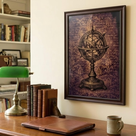 Armillarsphäre – Dark Academia Poster A4