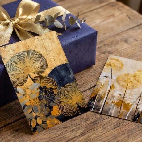 4er Mini Print Kunstkarten Blumen - Pusteblumen & Naturkarten, 