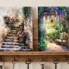 Garten Kunstkarten Set 4er Sommeridyll, Aquarell 