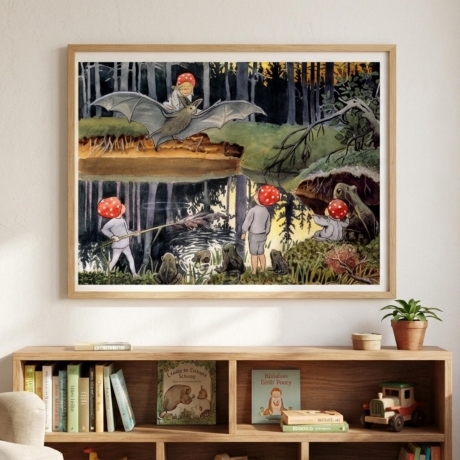 Waldkinder – Skandinavischer Kunstdruck A4