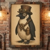 Steampunk Pinguin – Viktorianisches Tierportrait A4