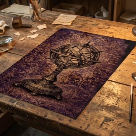 Armillarsphäre – Dark Academia Poster A4