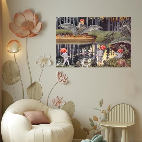 Waldkinder – Skandinavischer Kunstdruck A4