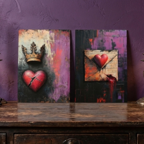 Dark Love Letters Mini Print Set - 4er Set Kunstdrucke 13x18 cm