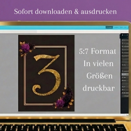 Tischnummern Hochzeit Set 1-20 |Dark Academia Hochzeitsdeko 