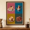 Kaffee Aquarell – Vintage Küchenposter A4
