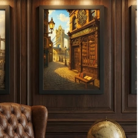 Steampunk London – Viktorianischer Buchladen A4