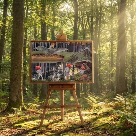 Waldkinder – Skandinavischer Kunstdruck A4