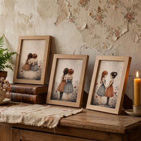 4er Mini Print Set – Beste Freundinnen & Schwestern - Freunde