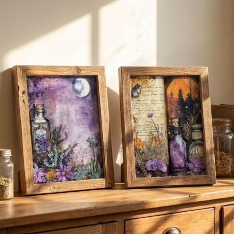 Magisches Kräuter Apotheke Postkarten Set - Elixier & Mond