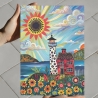 Volkskunst-Set Maritime Mini Print | 4er Set Leuchtturm | 13 x 18