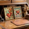 Vintage Love Letters Kunstkarten Set - 4er Set romantische Herz