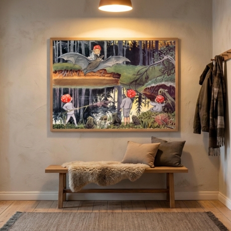 Waldkinder – Skandinavischer Kunstdruck A4