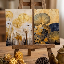 4er Mini Print Kunstkarten Blumen - Pusteblumen & Naturkarten, 