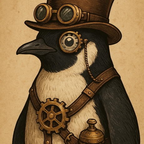 Steampunk Pinguin – Viktorianisches Tierportrait A4