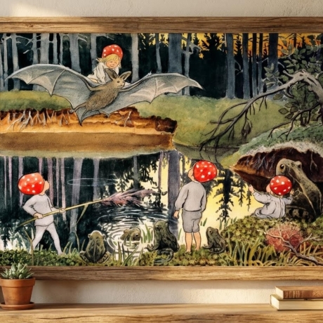 Waldkinder – Skandinavischer Kunstdruck A4