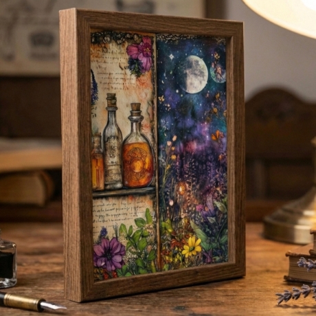 Magisches Kräuter Apotheke Postkarten Set - Elixier & Mond