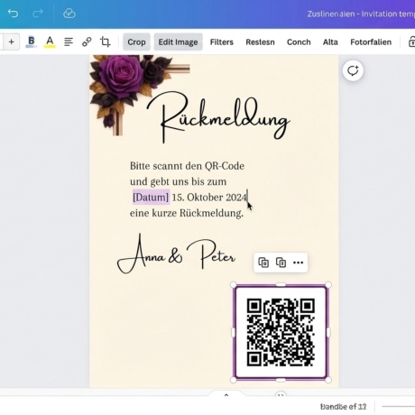 Hochzeitseinladung Canva Vorlage – 3 Motive– Save the Date