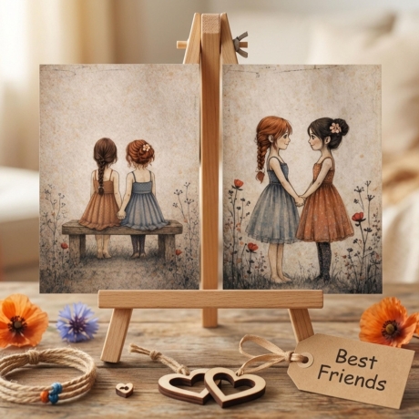 4er Mini Print Set – Beste Freundinnen & Schwestern - Freunde