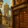 Steampunk London – Viktorianischer Buchladen A4