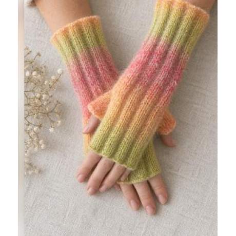 Handstulpen aus  Schurwolle, Mohair, Seide