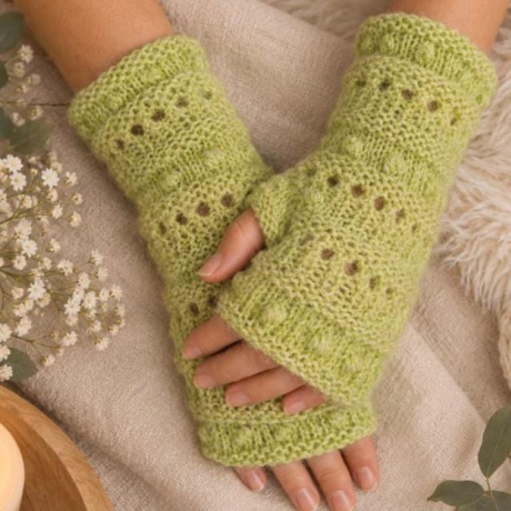 Handstulpen aus Alpaca, Baumwolle, Nylon, Schurwolle