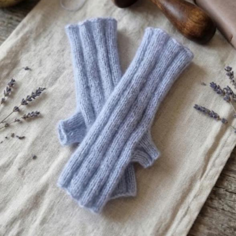 Handstulpen aus Mohair, Cashmere , Maulbeerseide