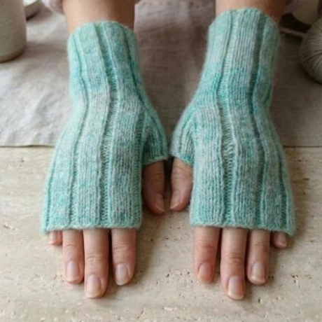 Handstulpen  aus Schurwolle, Mohair, Polyacryl