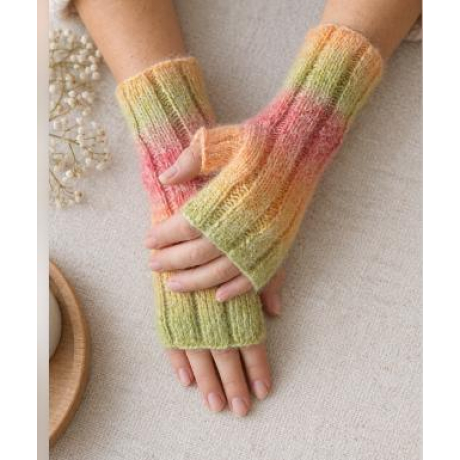 Handstulpen aus  Schurwolle, Mohair, Seide
