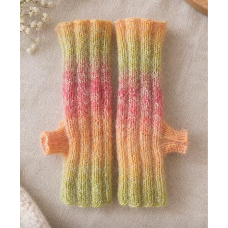 Handstulpen aus  Schurwolle, Mohair, Seide