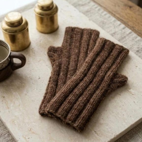 Handstulpen aus  Alpaka, Cashmere,,Maulbeerseide