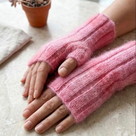Handstulpen aus  Schurwolle, Mohair, Polyacryl