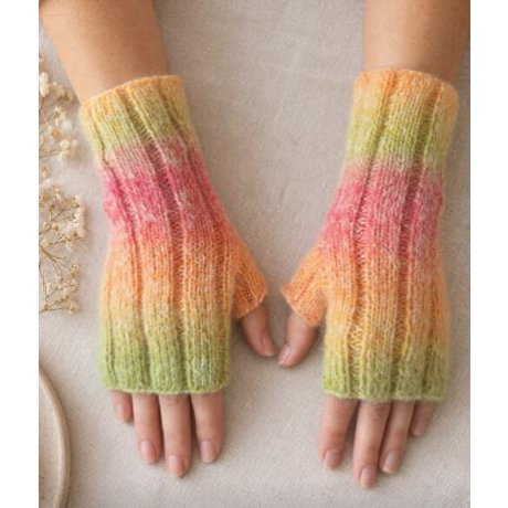 Handstulpen aus  Schurwolle, Mohair, Seide