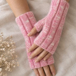 Handstulpen aus Schurwolle, Mohair, Seide