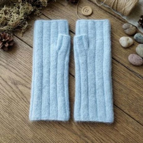 Handstulpen  aus  Mohair, Cashmere, Maulbeerseide