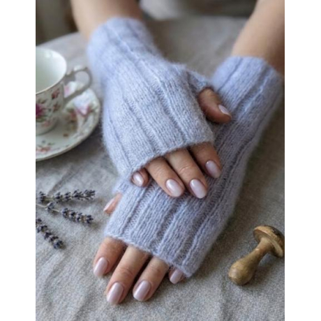 Handstulpen aus Mohair, Cashmere , Maulbeerseide