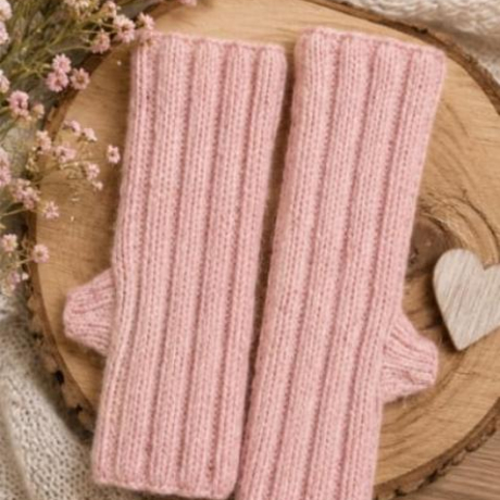 Handstulpen  aus  Alpaka, Cashmere, Maulbeerseide