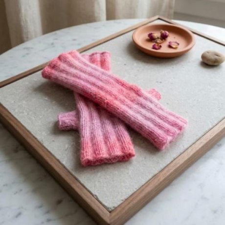 Handstulpen aus  Schurwolle, Mohair, Polyacryl