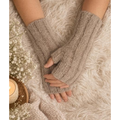 Handstulpen  aus   Alpaka, Cashmere, Maulbeerseide