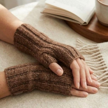 Handstulpen aus  Alpaka, Cashmere,,Maulbeerseide