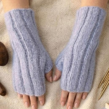 Handstulpen aus Mohair, Cashmere , Maulbeerseide