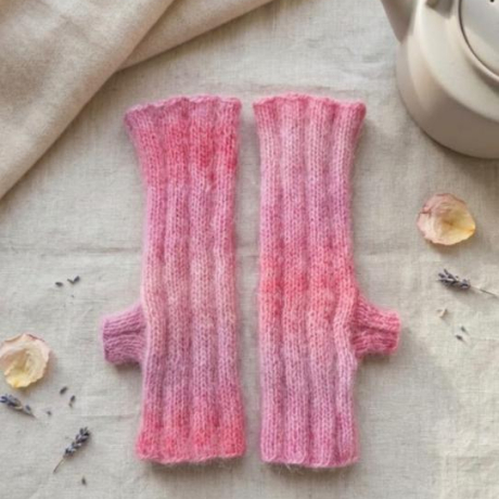 Handstulpen aus  Schurwolle, Mohair, Polyacryl