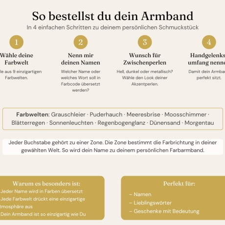 Farbcode Armband personalisiert | Individuell mit Wunschfarbwelt