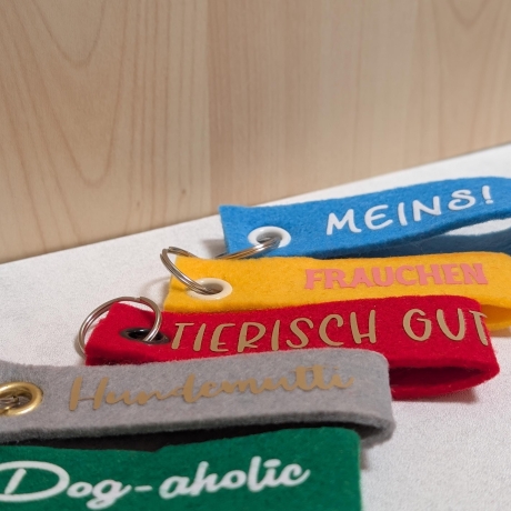 personalisierter Filz-Schlüsselanhänger