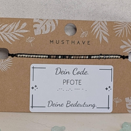 Morsecode Armband PFOTE | Hundeliebhaber Geschenk Pfote Armband