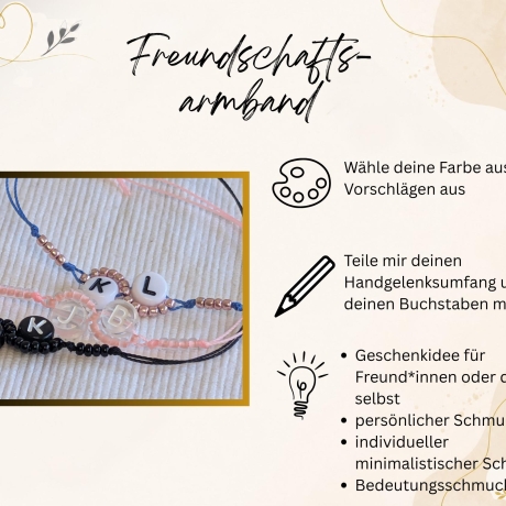 personalisiertes Freundschaftsarmband mit Buchstabenperlen