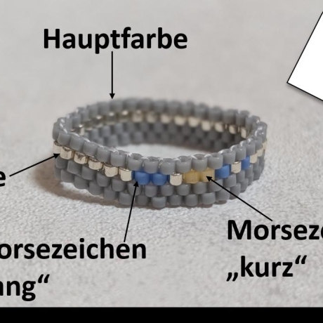 personalisierter Morsecode-Ring Peyote schmal